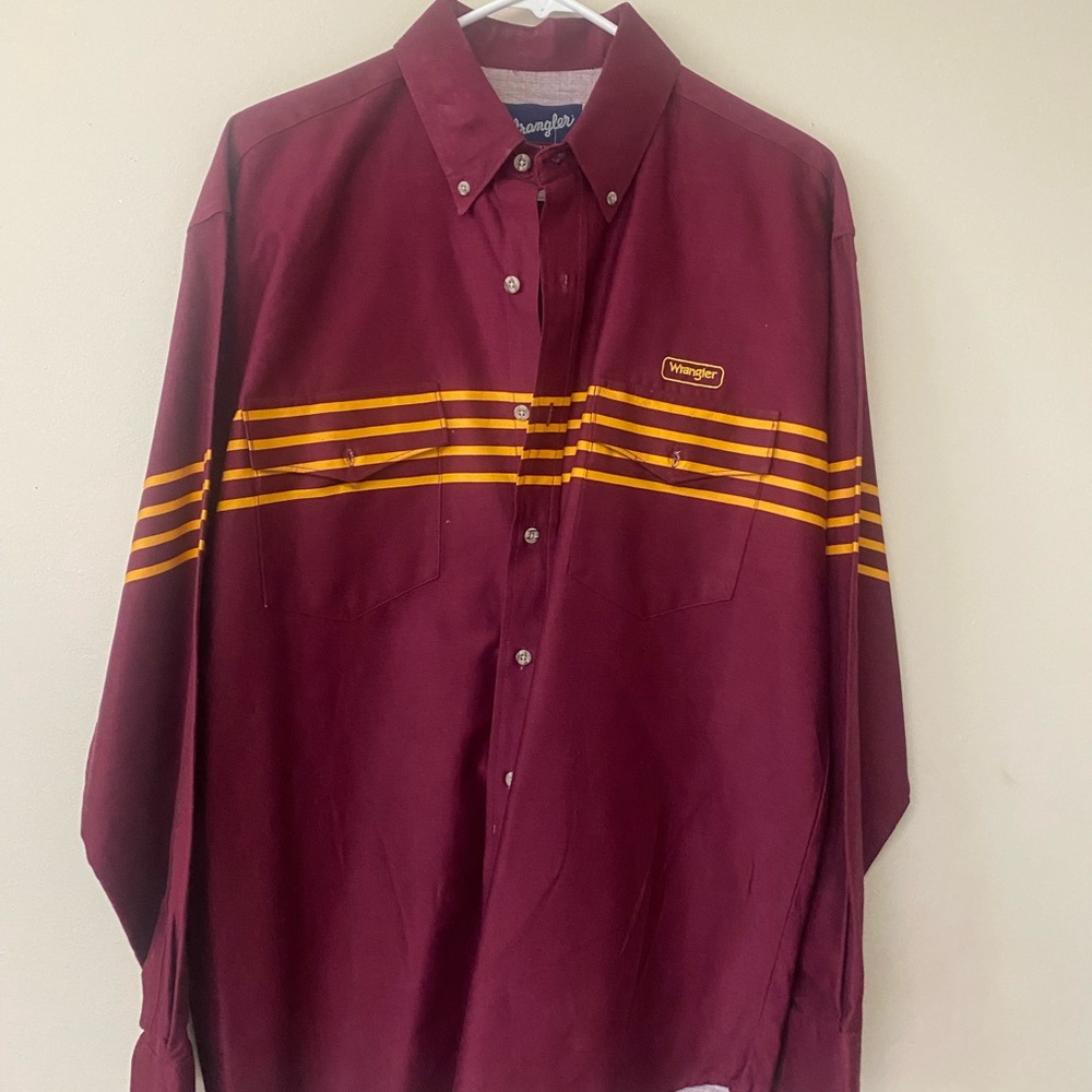 Men’s vintage wrangler western button Down shirt size large like new